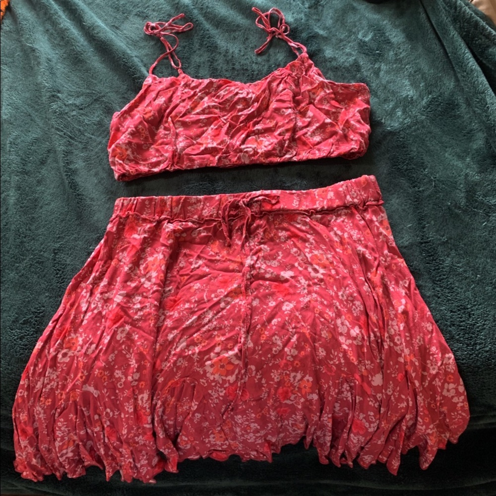Wild Fable Floral Tank/Skirt Set